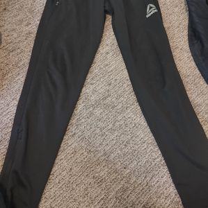 Black Reebok track pants
